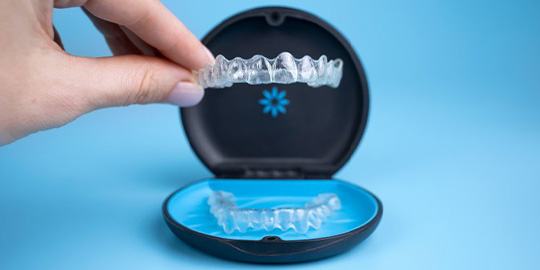 Invisalign trays and their protective case