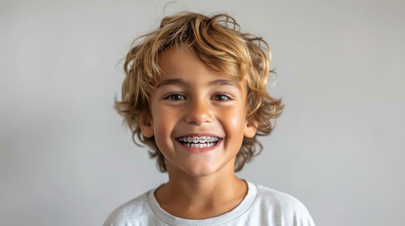 little boy with braces